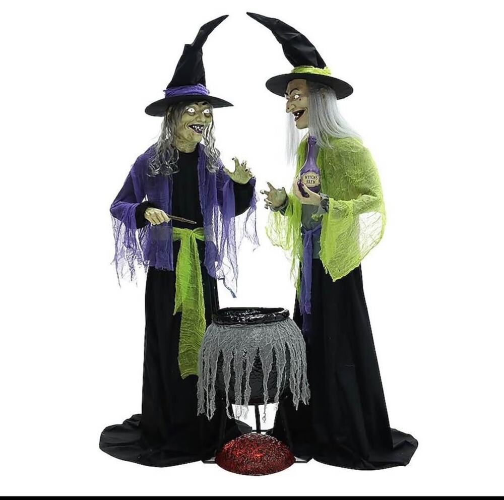 Grandin Road
Animated Brewing Witch Duo Life-Size Halloween Animatronic